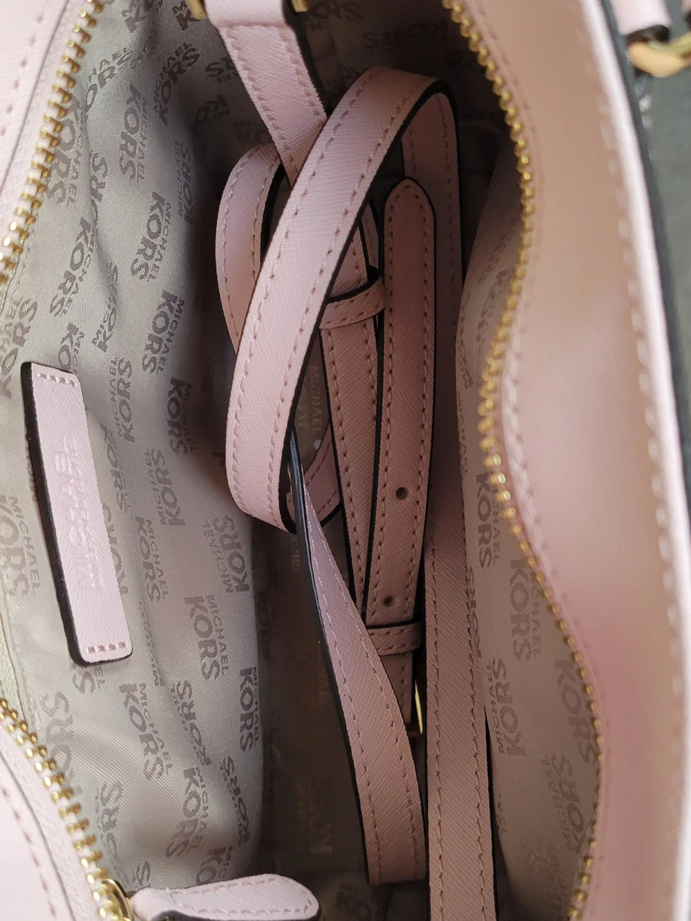 Brand New Michael Kors Pink Studded Leather Tote